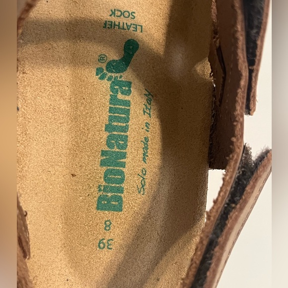 BIONATURA Solo Mary Jane Closed Toe Leather Sandals Cork Heel adjustable Sz 39/8 - Picture 7 of 9